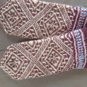 Handmade Wool Latvian Style Mittens